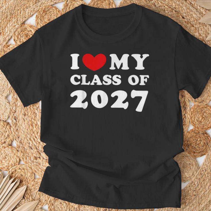 I Love My Class Of 2027 私は2027年のクラスが大好きで、2027年のクラスが好きです Tシャツ 高齢者への贈り物