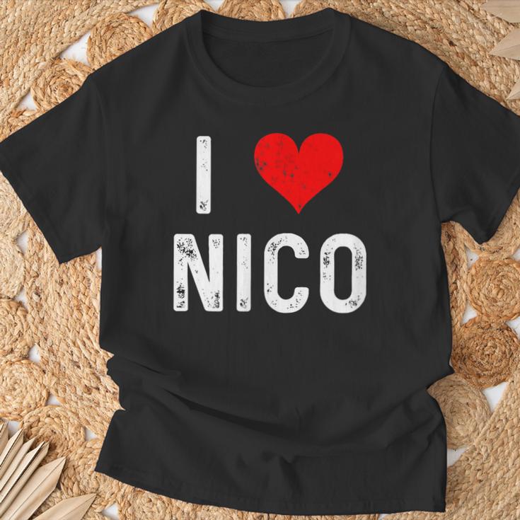 I Love Nico ハート アンティーク調 Tシャツ 高齢者への贈り物