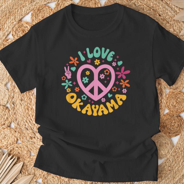 I Love Okayama 岡山が大好きです Tシャツ 高齢者への贈り物