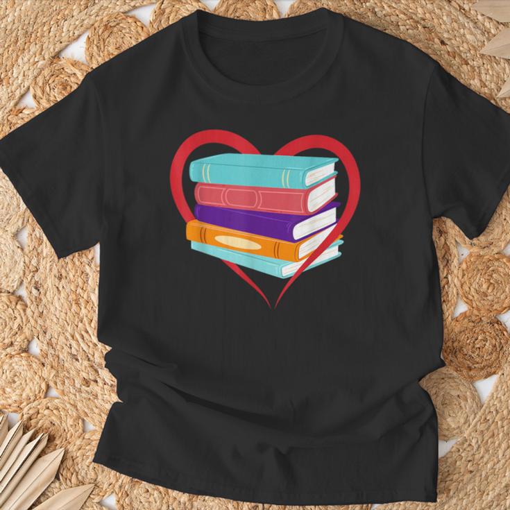 I Love Reading Book Heart Love Books Library T-Shirt Gifts for Old Men