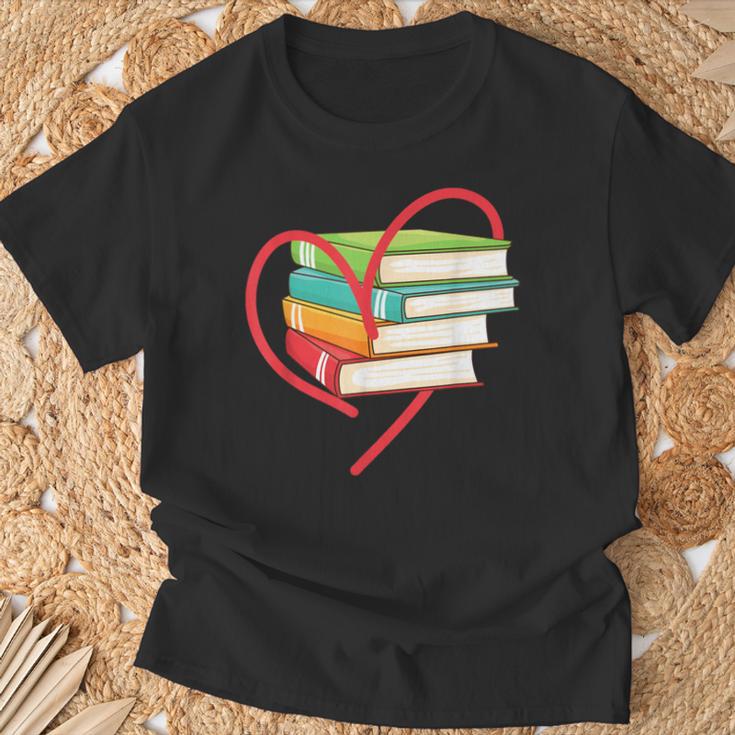 I Love Reading Heart Love Books TShirt Library Bookworm T-Shirt Gifts for Old Men