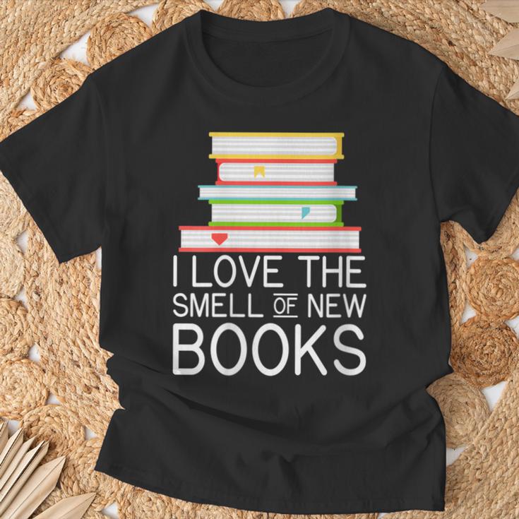 I Love The Smell Of New Books Book Lover T-Shirt Gifts for Old Men