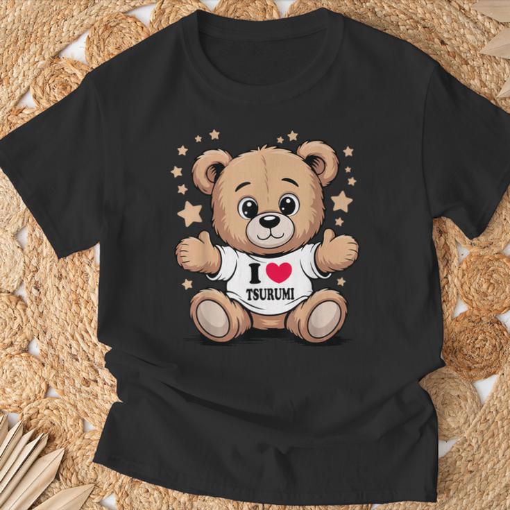 I Love Tsurumi Teddy Bear 鶴見テディベアが大好き Tシャツ 高齢者への贈り物