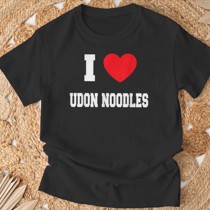 I Love うどん麺 Tシャツ 高齢者への贈り物