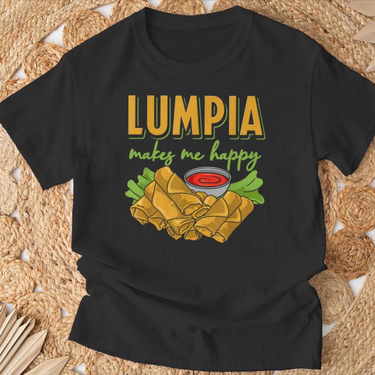 Lumpia Makes Me Happyルンピアは私を幸せにする フィリピンの春巻き 料理 食べ物 Tシャツ 高齢者への贈り物