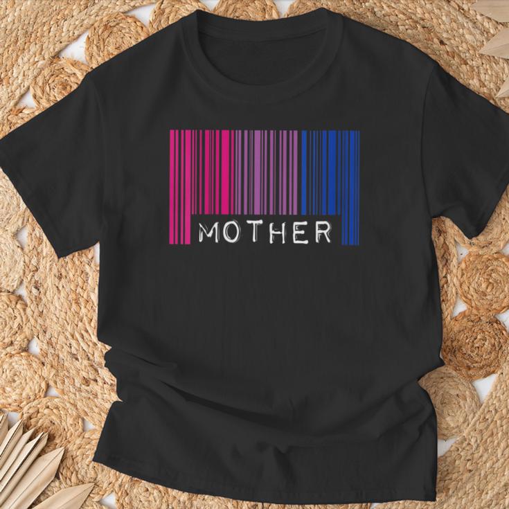 Madre Bisexual Orgullo Bandera Código De Barras Lgbtq Día De La Madre Mamá Cuello Camiseta unisex Regalos para ancianos