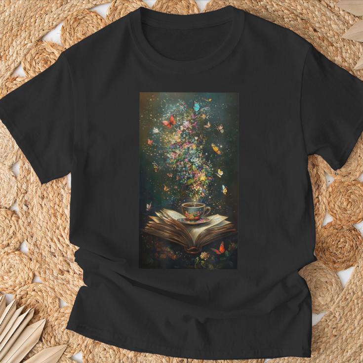 Magical Book Floral Coffee Books Nature Fantasy T-Shirt Gifts for Old Men Magical Book Floral Coffee Books Nature Fantasy T-Shirt Gifts for Old Men