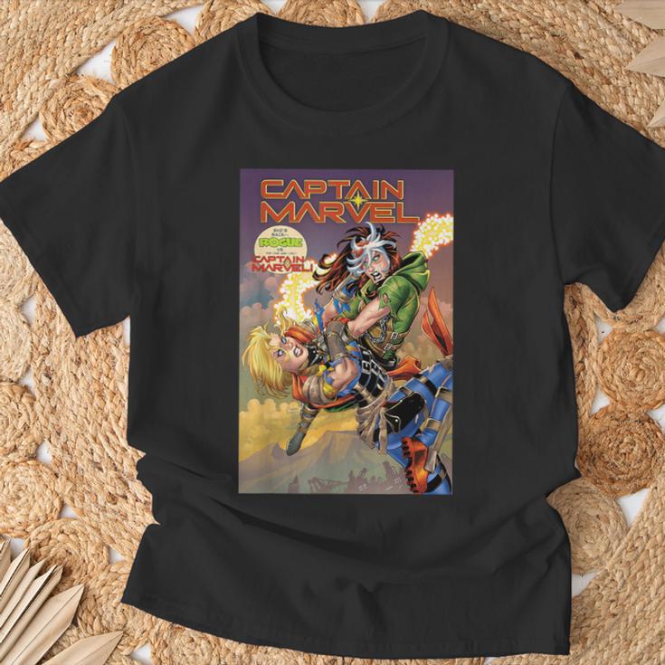 Marvel Captain Marvel Versus Rogue Revenge Comic Book Cover T-Shirt Gifts for Old Men