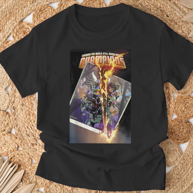 Marvel Comixology Champions Unlimited Comic Book Cover T-Shirt Gifts for Old Men