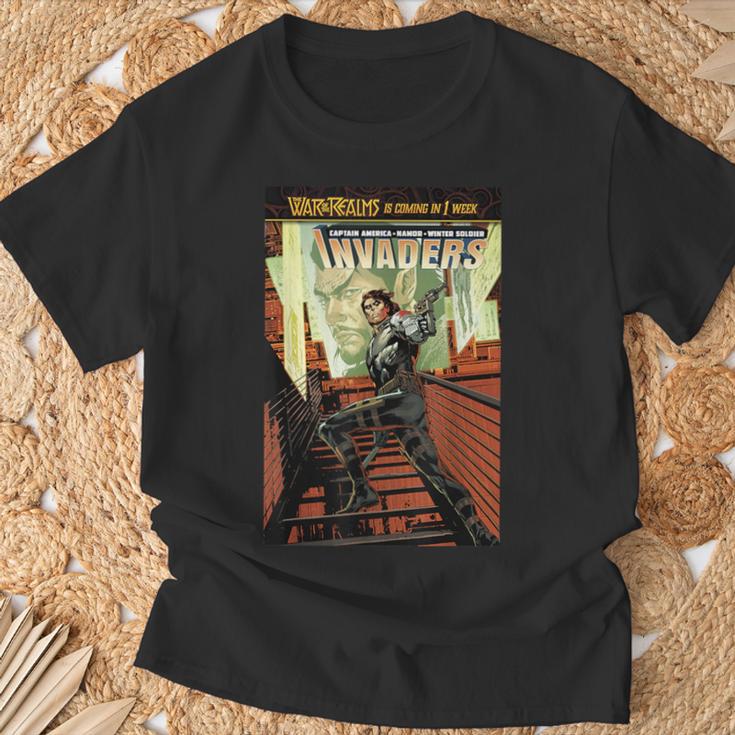 Marvel Comixology Invaders War Ghost Comic Book Cover T-Shirt Gifts for Old Men