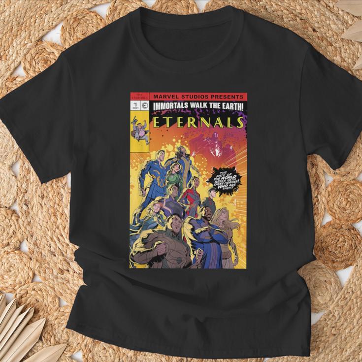 Marvel Eternals Group Shot Comic Book Cover T-Shirt Gifts for Old Men