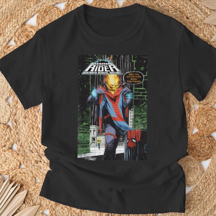 Marvel Ghost Rider Destroys Marvel History Comic Book Cover T-Shirt Gifts for Old Men Marvel Ghost Rider Destroys Marvel History Comic Book Cover T-Shirt Gifts for Old Men
