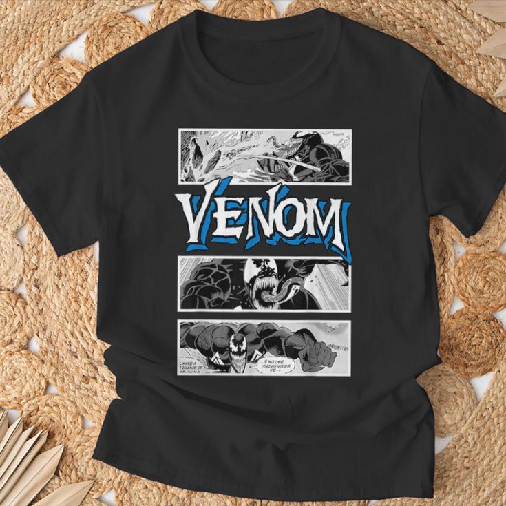 Marvel Venom Comic Book Illustrations Panel Graphic T-Shirt T-Shirt Gifts for Old Men