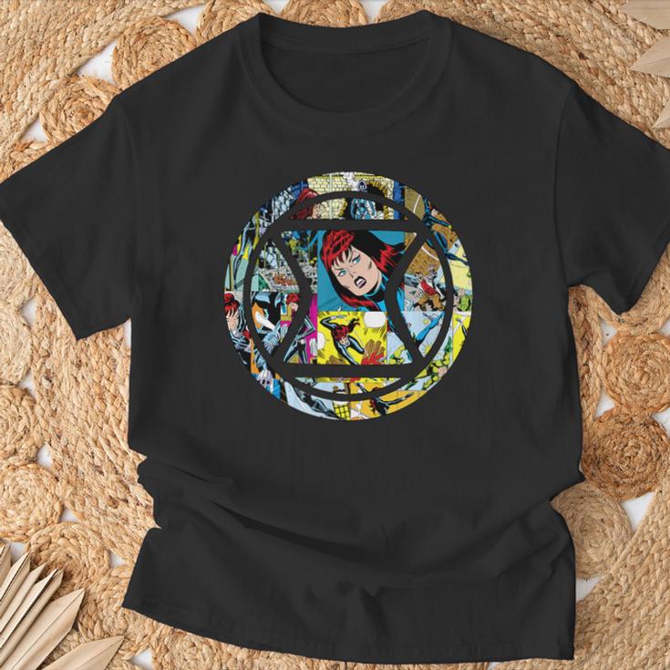 Marvel Widow Retro Comic Book Filled Spy Icon T-Shirt Gifts for Old Men