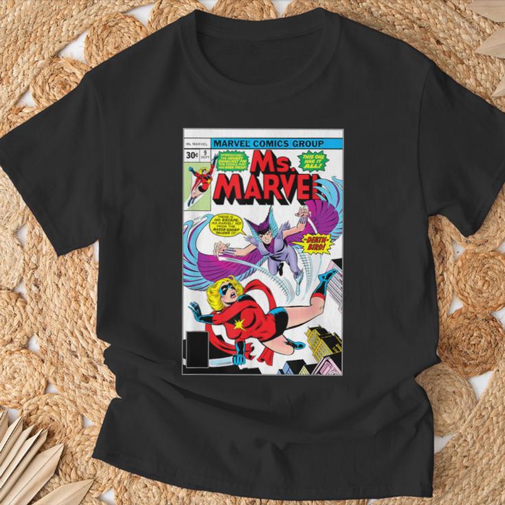 Marvel X-Men Ms Marvel Vs Death-Bird Comic Book Cover T-Shirt Gifts for Old Men