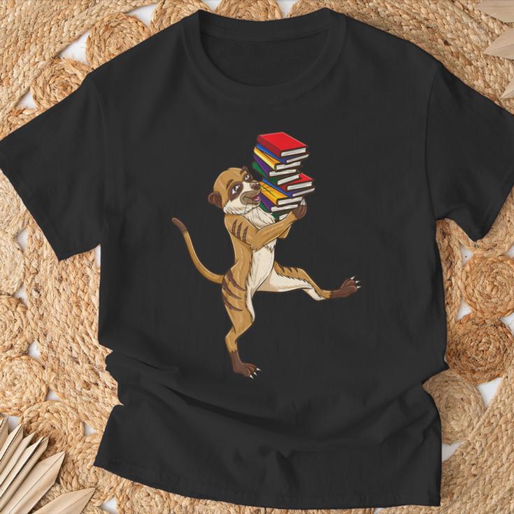 Meerkat Reading Books T-Shirt Gifts for Old Men
