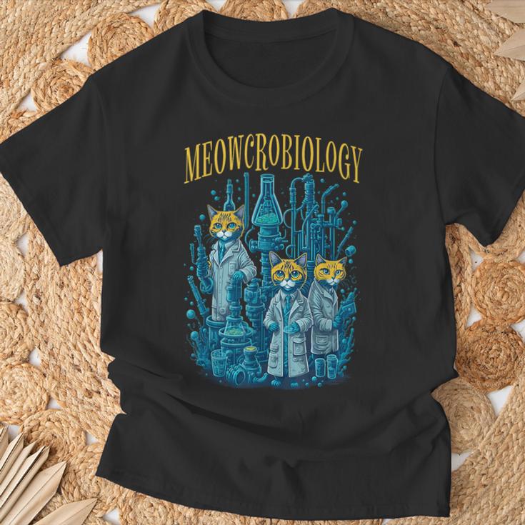 Meowcrobiology 猫 ニャー微生物学 科学 細菌学 Tシャツ 高齢者への贈り物