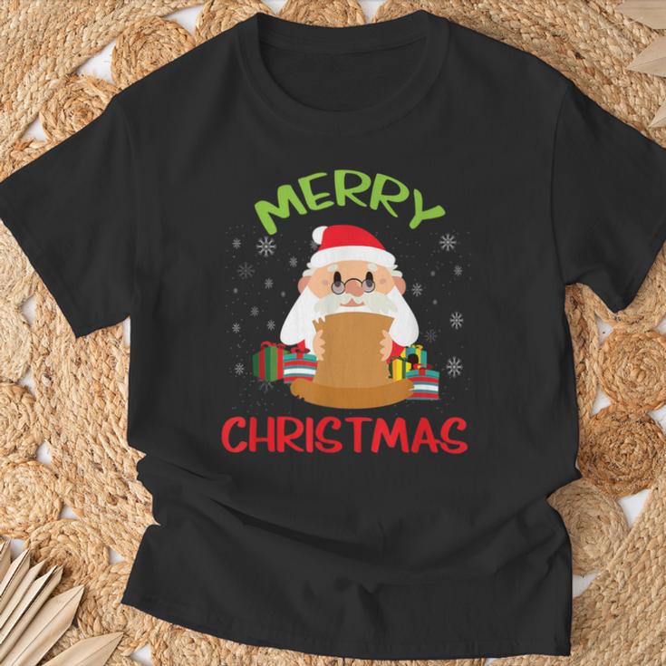 Merry Christmas Book Reading Santa Claus Xmas Book Reader T-Shirt Gifts for Old Men