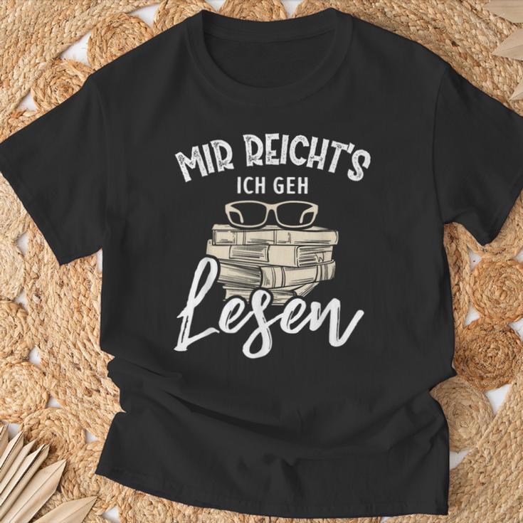 Mir Reicht's Ich Geh Lesen Books Reading Fan Bookworm T-Shirt Gifts for Old Men