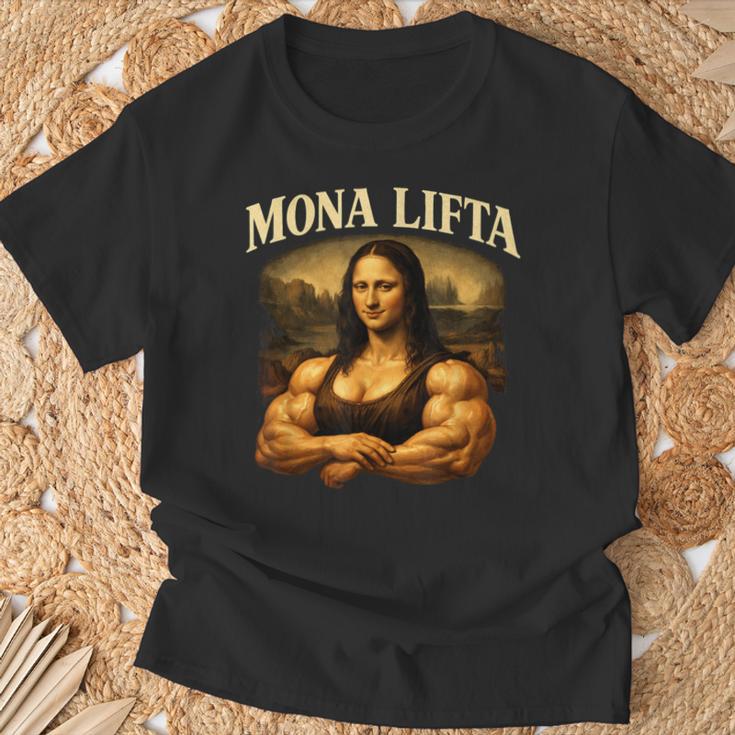 Mona Lifta マッスル モナリザ ジム ユーモア Tシャツ 高齢者への贈り物