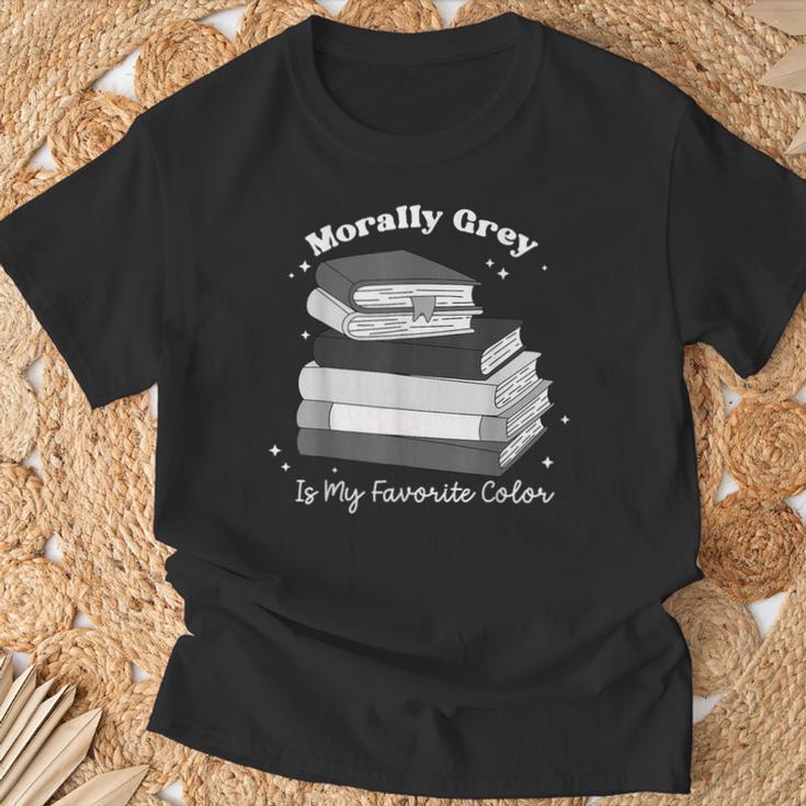 Morally Grey Is My Favorite Color Bookish Book Lover T-Shirt Gifts for Old Men