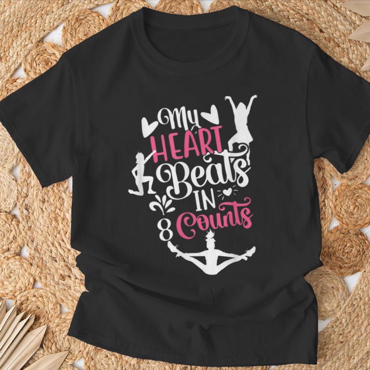 My Heart Beats 8カウント チアリーダー ダンサー チアリーディング Tシャツ 高齢者への贈り物
