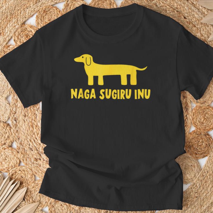 Nagaugiru Inu なが すぎる いぬ Tシャツ 高齢者への贈り物