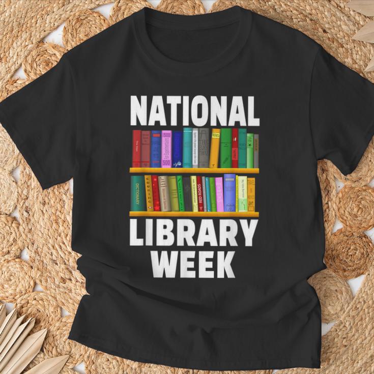National Library Week 2021 Book Lover Reader Librarian T-Shirt Gifts for Old Men