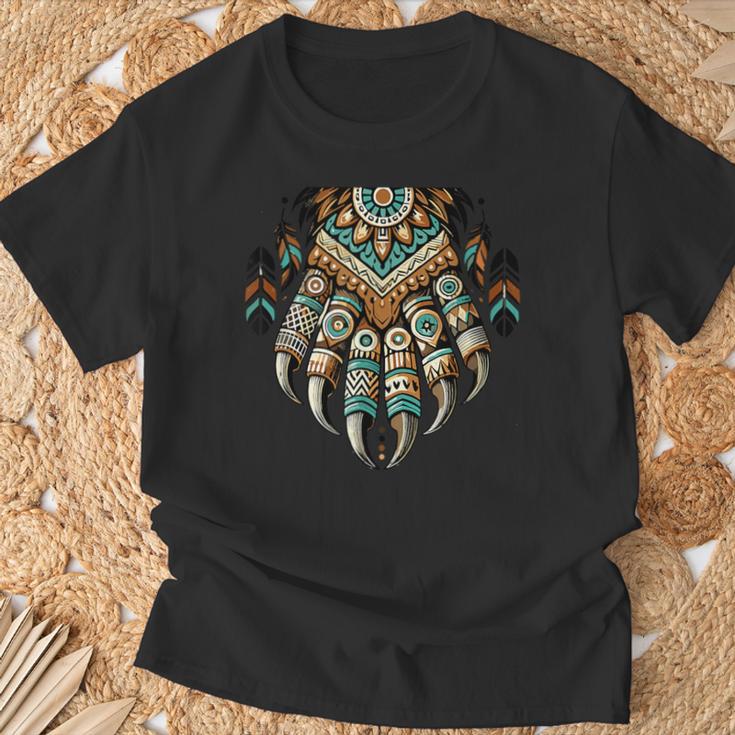 Native Heritage Month 誇り高きネイティブアメリカンのクマの爪 Tシャツ 高齢者への贈り物