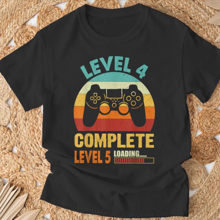 Nivel 4 Completo 4 Aniversario Divertido 4º Aniversario De Boda Camiseta unisex Regalos para ancianos