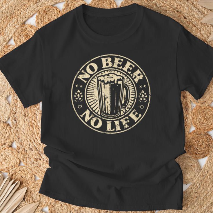 No Beer No Life ヴィンテージドリンク ビール愛好家 ビールファン向け Tシャツ 高齢者への贈り物
