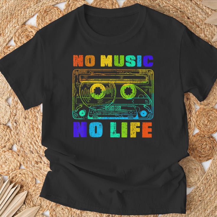 No Music No Life、ヴィンテージカセット音楽愛好家。 Tシャツ 高齢者への贈り物