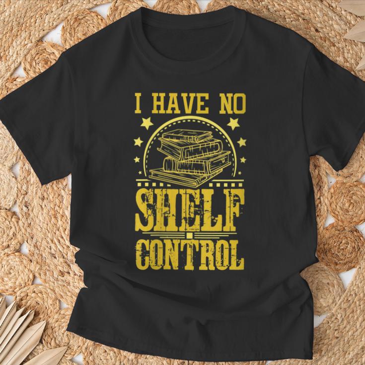 I Have No Shelf Control With Book Lover w Reading w Bookworm T-Shirt Gifts for Old Men