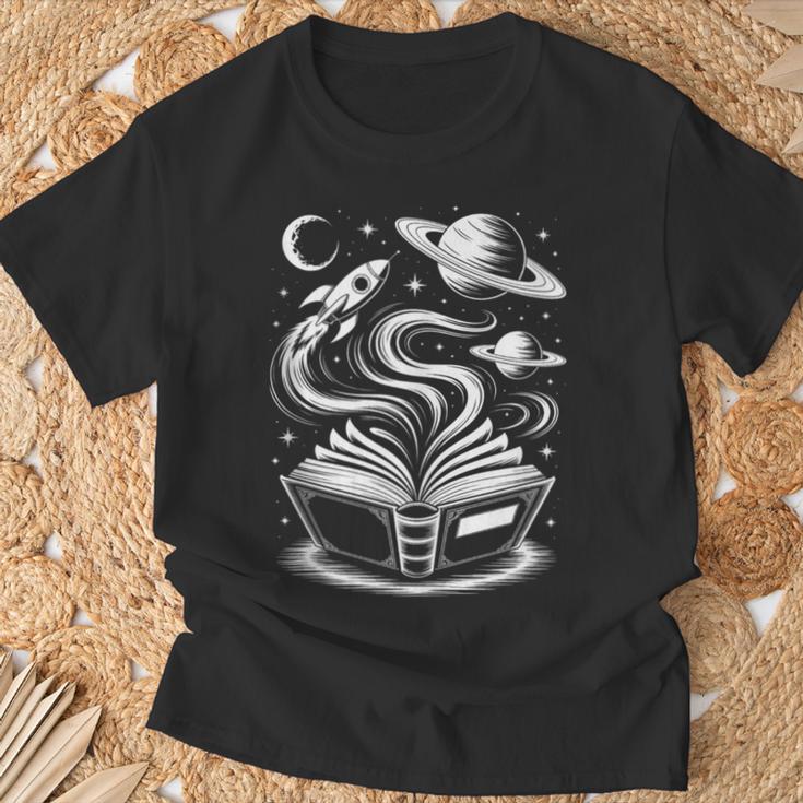 Novedad Universo Libros Galaxy Aventura Dibujo Es In Mangas Camiseta unisex Regalos para ancianos