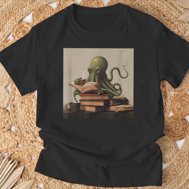Octopus Reads a Book Book Lovers T-Shirt Gifts for Old Men Octopus Reads a Book Book Lovers T-Shirt Gifts for Old Men