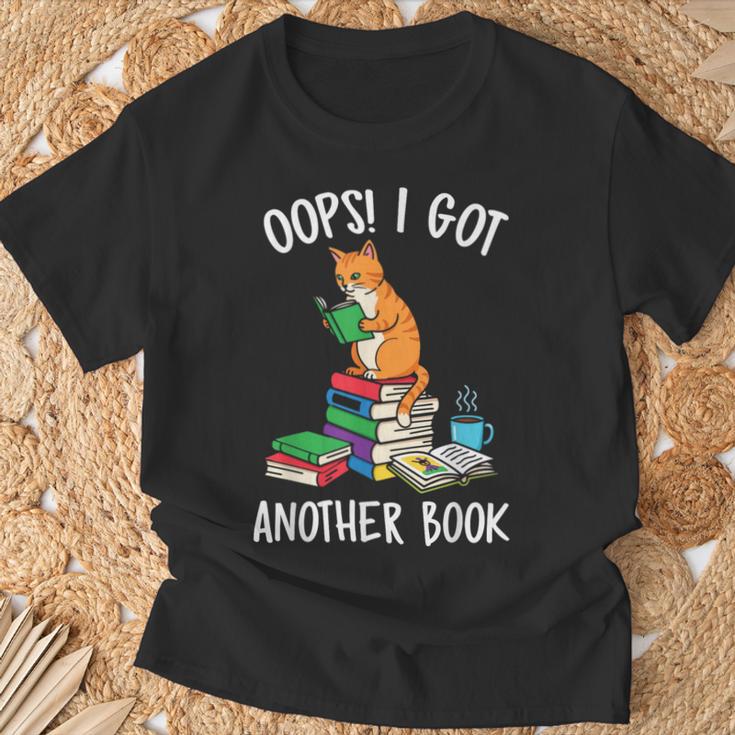 Oops I Got Another Book Cat Reader T-Shirt Gifts for Old Men