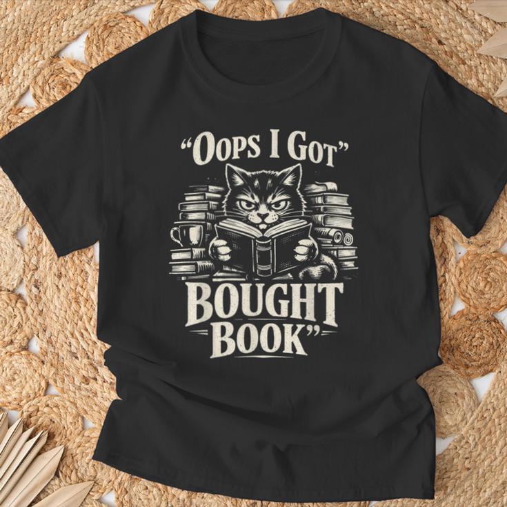 Oops I Got Bought Book Reading Cat Bibliophile Reader T-Shirt Gifts for Old Men Oops I Got Bought Book Reading Cat Bibliophile Reader T-Shirt Gifts for Old Men