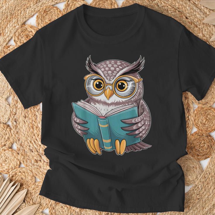 Owl Reading A Book Owls Wearing Glasses Librarian T-Shirt Gifts for Old Men Owl Reading A Book Owls Wearing Glasses Librarian T-Shirt Gifts for Old Men