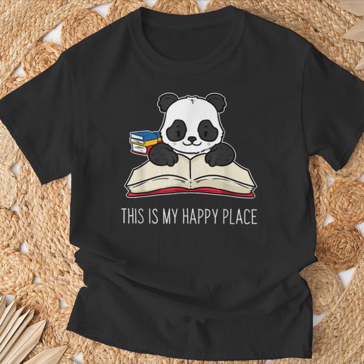 Panda Bear Books Reading Library Saying T-Shirt Gifts for Old Men Panda Bear Books Reading Library Saying T-Shirt Gifts for Old Men