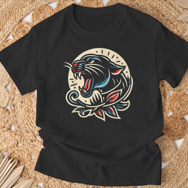 Panther トラディショナル タトゥー アーティスト インク入り タトゥー入り Tシャツ 高齢者への贈り物