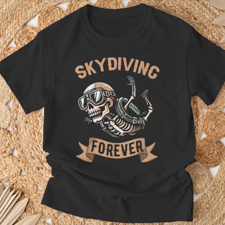 Paracaidista Esqueleto Paracaídas Parapente Paracaidismo Camiseta unisex Regalos para ancianos