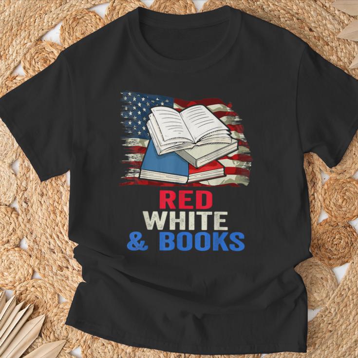 Patriotic Book Reader 4th Of July Bookworm American Flag For Women Kids Men T-Shirt Gifts for Old Men