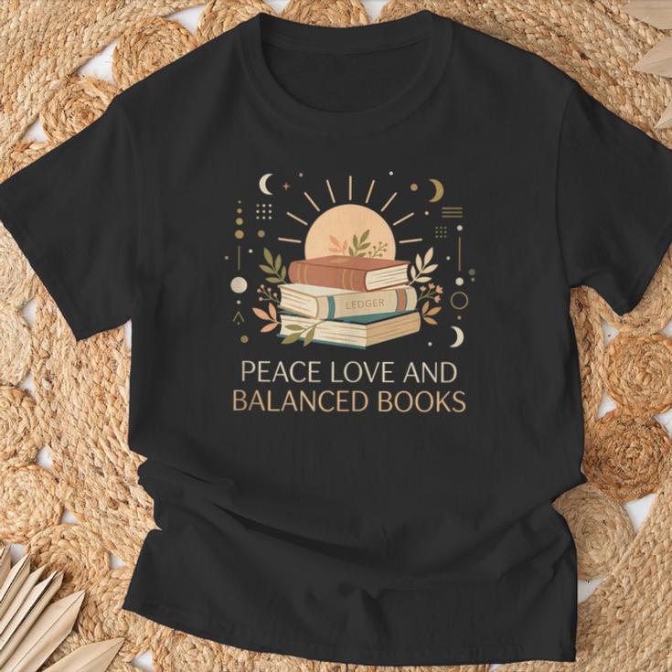 Peace Love And Balanced Books Tax Auditor Accountant T-Shirt Gifts for Old Men