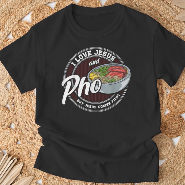 Pho Lover Love Pho Religion Chrétienne Foi Jésus Catholique T-Shirt Cadeaux pour les vieillards