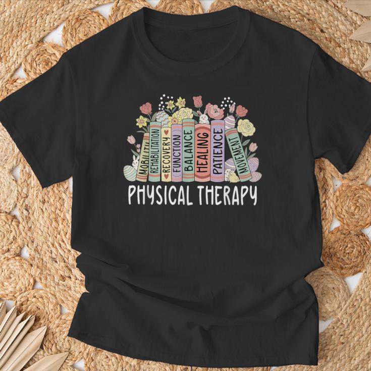 Physical Therapy Floral Book Easter PT Physical Therapist T-Shirt Gifts for Old Men