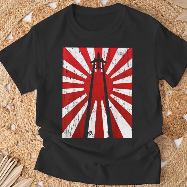 Pilot Plane Airport Air Traffic Controller Risingun Flag Tシャツ 高齢者への贈り物