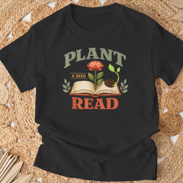 Plant a Seed Read Reader Book Library Mom Dad Summer T-Shirt Gifts for Old Men