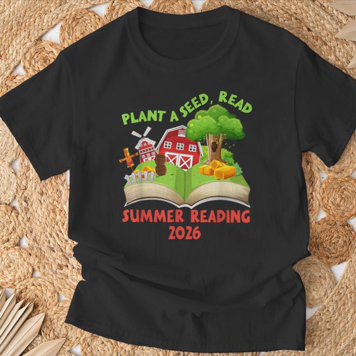 Plant A Seed Read Summer Reading 2026 Kids Library Book Farm T-Shirt Gifts for Old Men