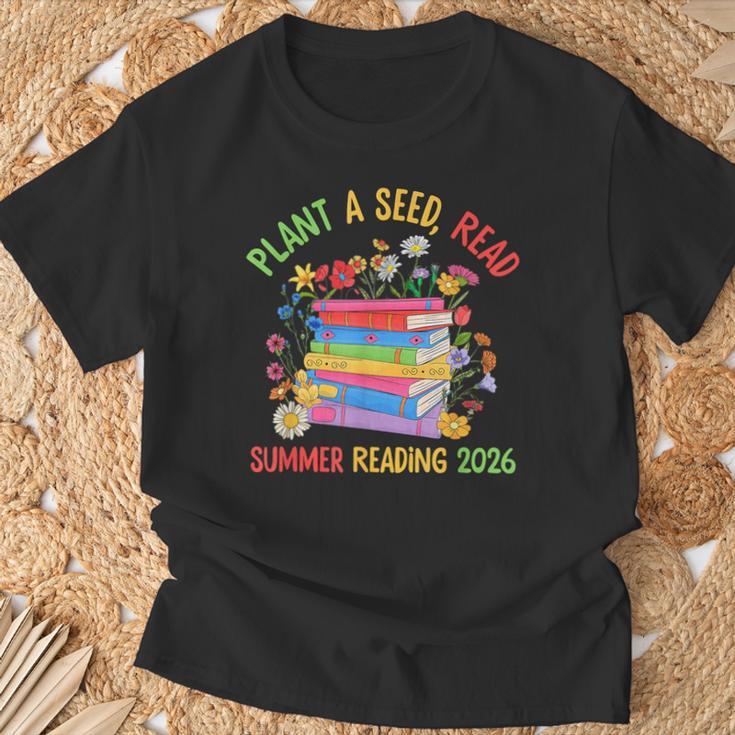 Plant A Seed Read Summer Reading 2026 Librarian Books Floral T-Shirt Gifts for Old Men