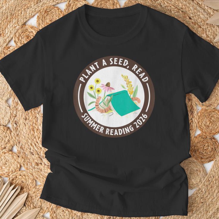Plant A Seed Read Summer Reading 2026 Library Program Book T-Shirt Gifts for Old Men